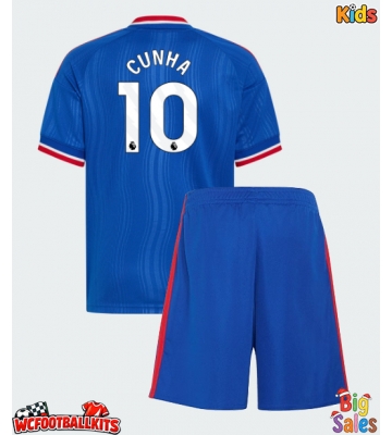 Manchester United Matheus Cunha #10 Replica Away Stadium Kit for Kids 2026-27 Short Sleeve (+ pants)